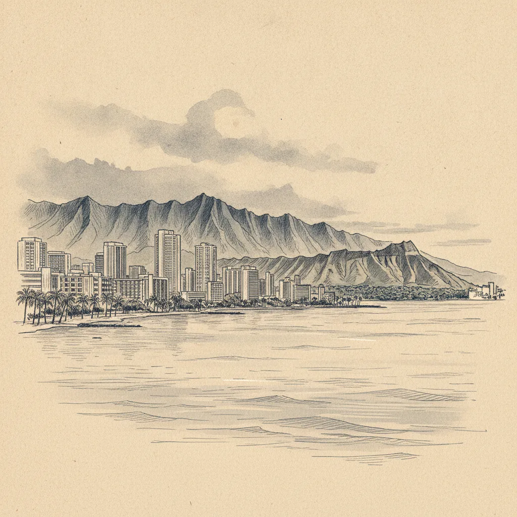Urban Honolulu skyline